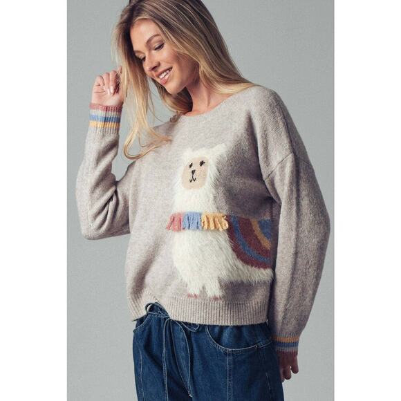 Urban Daizy Whimsical Alpaca Embroidered Knit Sweater - Picture 5 of 7